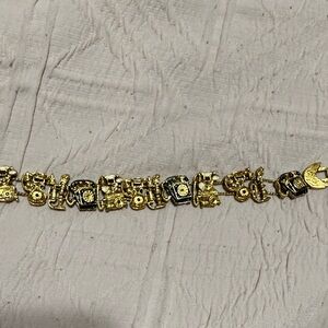 Vintage Telephone Gold Charm Bracelet
